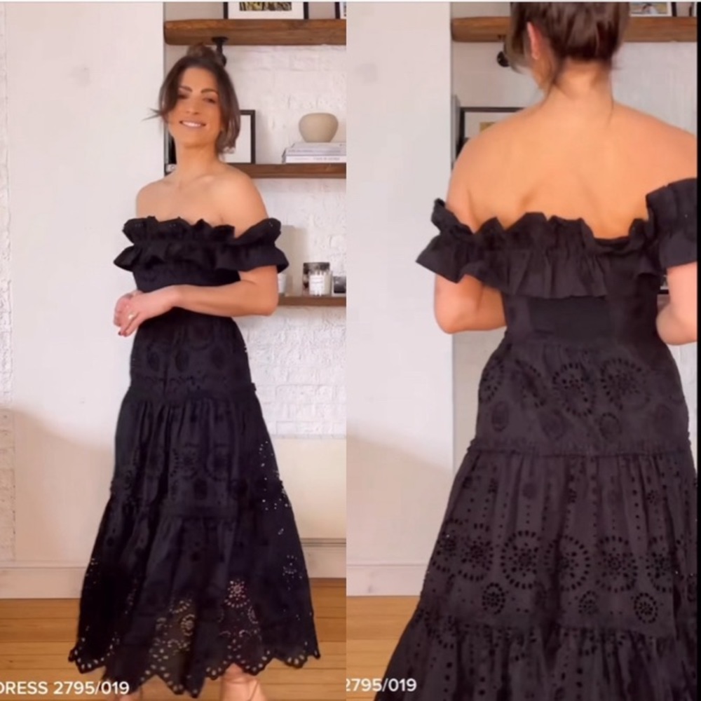 ZARA eyelet dress off shoulder